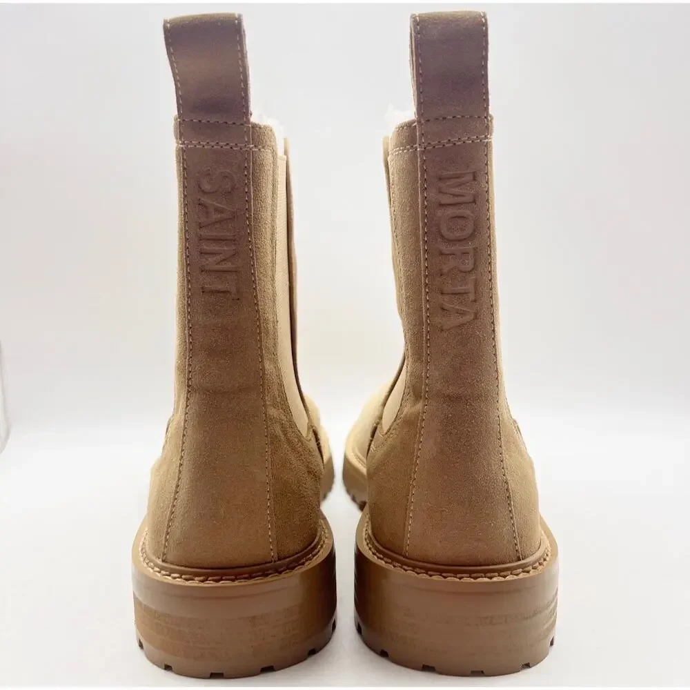 Saint Morta Men's Chunky Chelsea Boots Size 11 EU 45 Tan Suede NIB